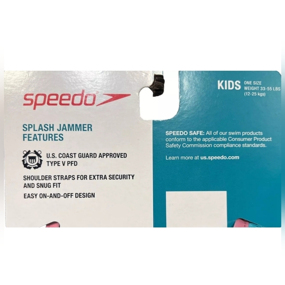 *Speedo Splash Jammer Personal Floatation Device, Kids Girl, 33-55 lbs - Picture 3 of 4